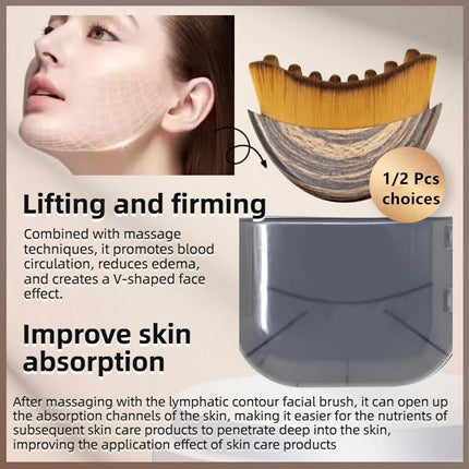 1/2 PCS Lymphatic Contour Face Brush for Sculpting – Anti-Pu - image 2