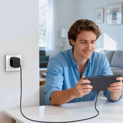 Switch 2 Charger with 3.3FT/1M USB-C Cable Cord - 60W AC Power Adapter, Support 4K TV Dock & PD 3.0 Fast, Power Supply 20V/3A Compatible with Switch 2/1/OLED (3.3FT - Portable Travel & Desk Size)