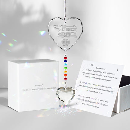 Regalos de calcetín navideño para mujer, adorno atrapasol de cristal