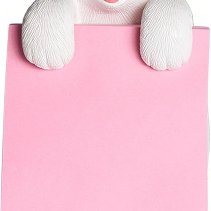 Dog Pop-up Sticky Note Dispenser, Includes 1 Pad of 3x3 in Super Sticky Notes, 100 Sheets, Resin Cute Handmade Desk Holder for Office & Home