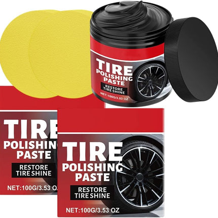 Car Tire Shine with Sponge, Wheel Shine Tire Polishing Paste for Cars Trucks Motorcycles RVs & Mor (2PCS)