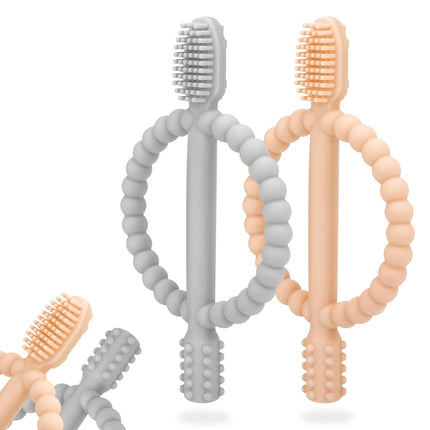 Baby Teething Toys with Easy-Hold Handle, Infant Toothbrush