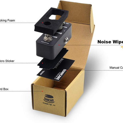 SONICAKE Noise Gate Effects Pedal Guitar Pedal Suppressor Noise Wiper Guitar Effects Pedal 2 Modes True Bypass
