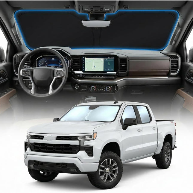 Custom-Fit Foldable Windshield Sun Shade for 2019-2026 1500 Model