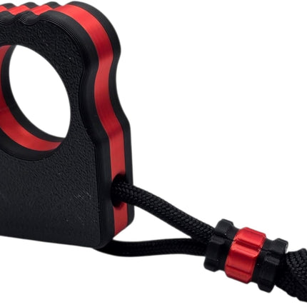 EDC Knuckle Tactical Keychain | Black with Metalic Silk Accent 3D Printed with Paracord Lanyard and Matching Bead
