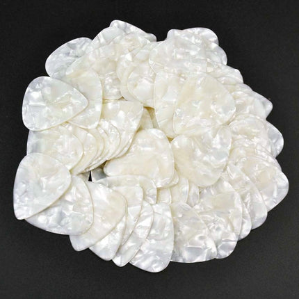 Celluloid White Pearl Guitar Or Bass Pick - 0.46 mm Light Gauge - 351 Shape - 12 Pack