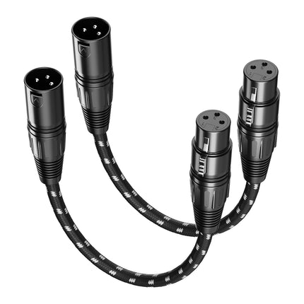 XLR Cables 3ft 2 Pack,Short Microphone Cable OFC Noise Reduction