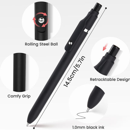 Sooez 40 Pack Bulk Pens Ballpoint, Black Ink Pens for Smooth Writing, Quick Dry Ball Point Pens Black, Medium Point 1.0mm Fidget Pens for Journaling, Office Supplies for Nurse Server, Note Taking