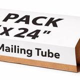 Kraft Mailing Tube with Caps, 2 in x 24 in, 1 Pack