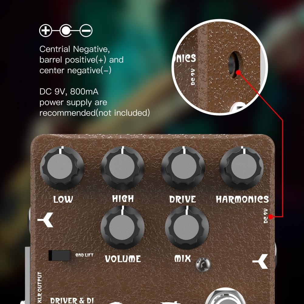 Bass Overdrive Amp Simulator Pedal with DI and XLR Output - photo 3