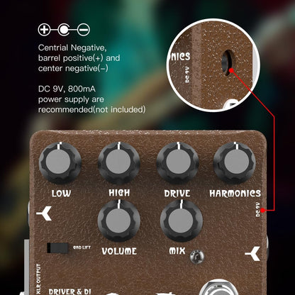 Bass Overdrive Amp Simulator Pedal with DI and XLR Output - photo 3