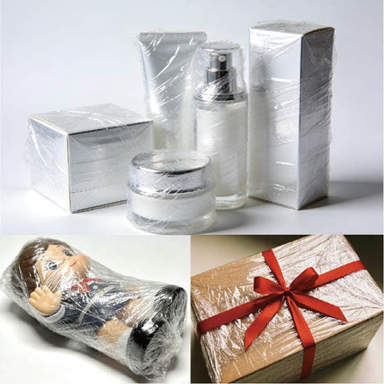 Polysells 2 Pack 5" x 1200ft MIni Roll Stretch Film with Handle, 80 Gauge Clear Moving & Packing Plastic Wrap for Boxes, Luggage, Bundling & Storage
