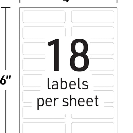 Avery No-Iron Fabric Labels, 1/2" x 1-3/4", Washer and Dryer-Safe Waterproof Labels, Non-Printable, 54 Total (40720)