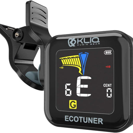 KLIQ EcoTuner - USB Rechargeable Clip-On Tuner for All Instruments (with included charging cable)