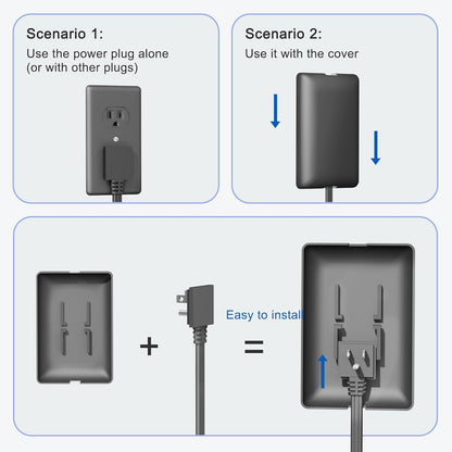 3FT Ultra Flat Plug Extension Cord Power Strip with 3 Outlets, Patented Detachable Ultra-Thin Outlet - photo 2