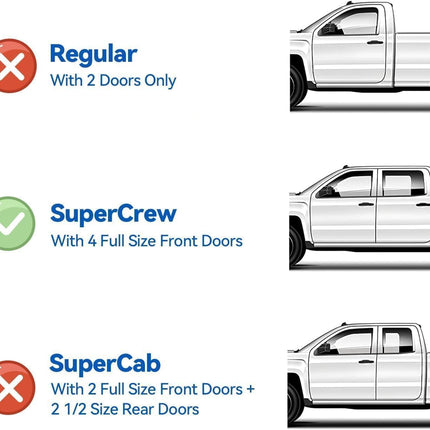 in-Channel Window Visors Rain Guards for 2017-2026 Ford F250 F350 F450 F550 Super Duty SuperCrew, Window Vent Wind Shades Deflectors for 17-26 F-250~F-550 SD Crew Cab