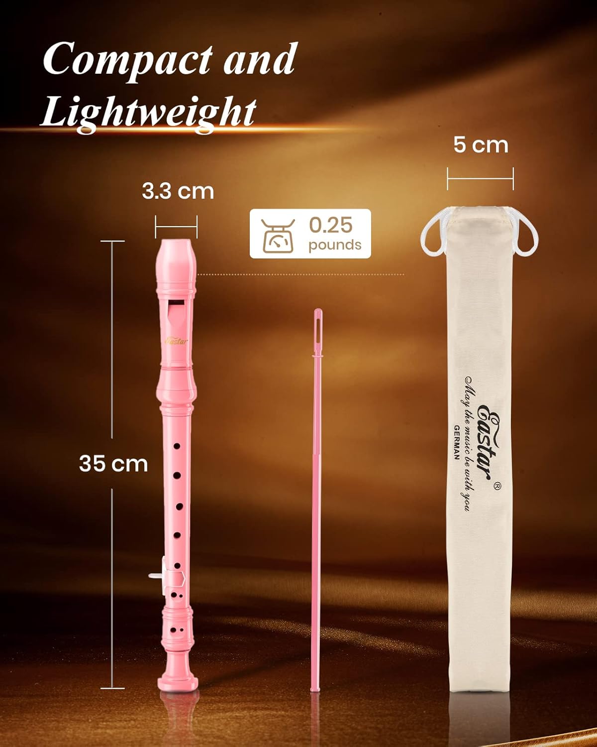 Pink Soprano Recorder for Kids Beginners, German Fingering C Key - photo 4