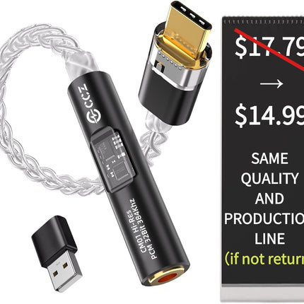 2026 Latest USB C DAC Audio Adapter with Headphone Amplifier, USB C to 3.5mm Audio Adapter for Wired Headphones, Hi-Res Type C DAC Compatible with iPhone 15, Android, Laptop & Tablet (DAC black)