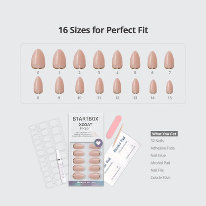 Short Almond Gold Foil Press On Nails Kit - photo 5