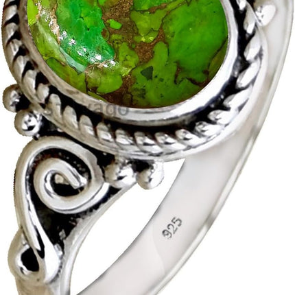 925 Sterling Silver Ring for Womens Emerald Ring, Engagement Ring Bezel Set May Birthstone Gemstone Ring, Christmas Gift