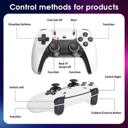 2026 New Wireless Retro Game Console, 23 Emulators and 40000+Games, with Dual 2.4G Wireless Controllers Plug and Play 4K HDMI TV Game Stick (128G) White