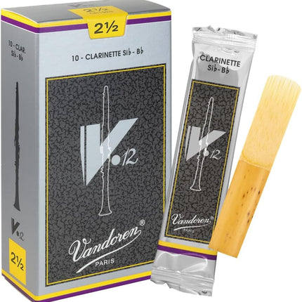 Vandoren CR1925 Bb Clarinet V.12 Reeds Strength 2.5; Box of 10