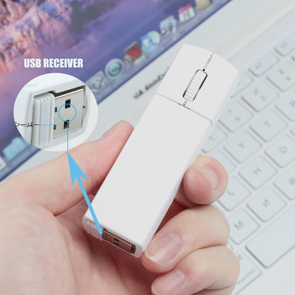 elec Space Wireless Mini Finger Mouse - Silent Dual-Mode Bluetooth & 2.4GHz, Ergonomic Portable PC Mice with Case, Compatible with MacBook and Chromebook