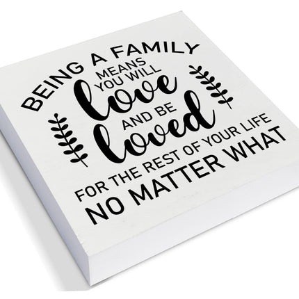 Family Quote Decorative Wooden Box Sign Being a Family Means You