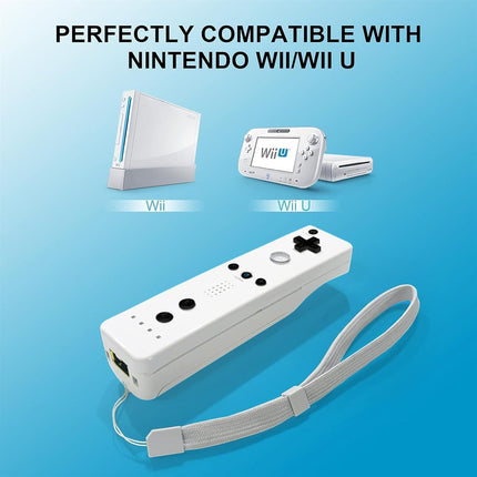 SWCTIM Wii Controller 2 Pack,Remote Controller with Silicone Case and Wrist Strap,Compatible with Wii/Wii U (Black and White)