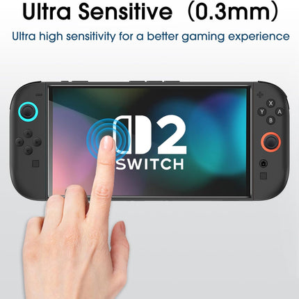 amFilm Auto-Alignment OneTouch for Nintendo Switch 2 Screen Protector [7.9''] 2025 Tempered Glass, Accessories, 30 seconds Installation, Bubble Free, Scratch Resistant, Touch Sensitive, Transparent [2 Pack]
