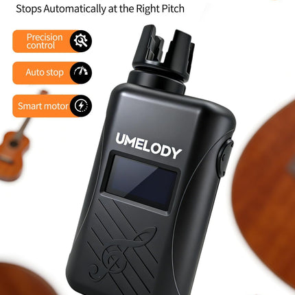Automatic Guitar Tuner 3-in-1 with Metronome & String Winder, Smart Digital Chromatic Tuning Tool for Acoustic & Electric Guitar, Ukulele Tuner for Beginners and Musicians