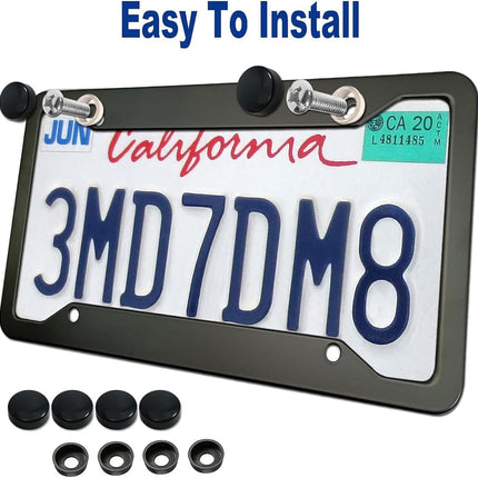 1PC Aluminum License Plate Frames for Miami Hurricanes,Metal Matte Black License Plate Holders for UM, Universal US Car License Plate Covers with Screws