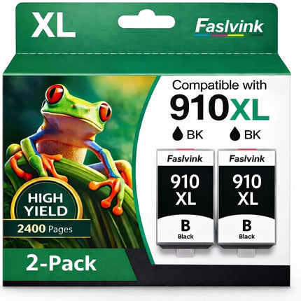 910XL 910 Ink Cartridges for HP Printers Black Compatible for HP 910XL Ink Cartridges Combo Pack Works with HP OfficeJet Pro 8025 8035 8020 8022 8028 (2 Black, 910XL Black Ink)