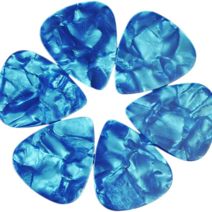 Celluloid Light Blue Pearl Guitar Or Bass Pick - 0.46 mm Light Gauge - 351 Shape - 12 Pack