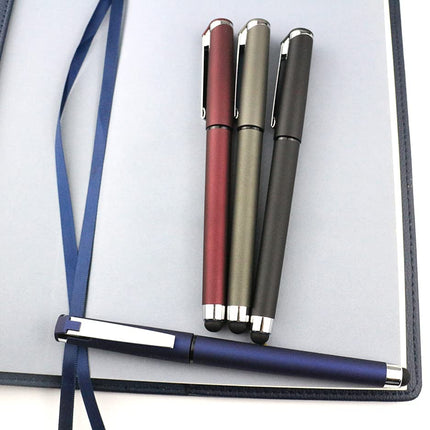 Black Gel Ink Rollerball Pens 0.7mm 2-in-1 Stylus Pens, 18 Pack-Dark red