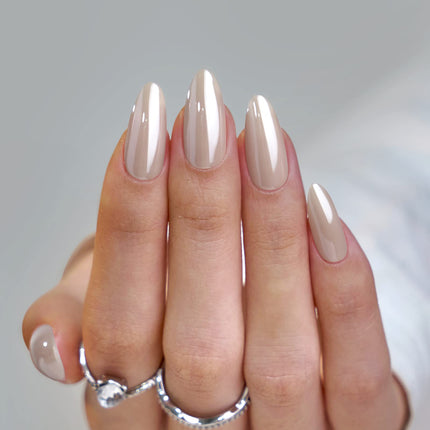 Uñas postizas, uñas falsas cortas almendradas rosas, 32Pcs kit completo