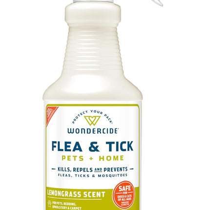 Wondercide - Flea, Tick & Mosquito Spray for Pets and Home with Natural Essential Oils - Killer, Control, Prevention, Treatment - Lemongrass 16 oz