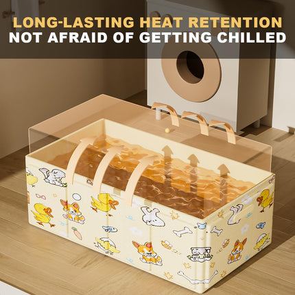 Foldable Baby Bathtub with Cute Animal Print, Portable Infant Bath Tub ，31.5x17.7x9.8 Inch Expanded (Yellow)