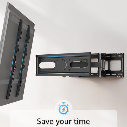 EconoMe TV Wall Mount for Most 32-65 inch Flat Screen/LED/4K TVs, TV Mount with Swivel and Tilt Articulating Dual Arms, Full Motion Wall Mount up to 16” Stud, Max VESA 400X400mm, up to 99lbs