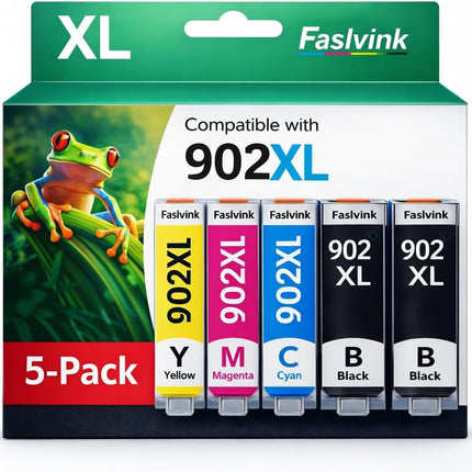 902XL 902 Ink Cartridges for HP Printers Compatible for HP 902XL Ink Cartridges Combo Pack Work with OfficeJet Pro 6978 6968 6975 6970 6960 6958 (2 Black, Cyan, Magenta, Yellow) 902XL Ink