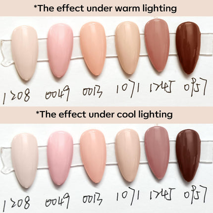 Nude Gel Nail Polish Set 6Colors Pink Milky White Brown