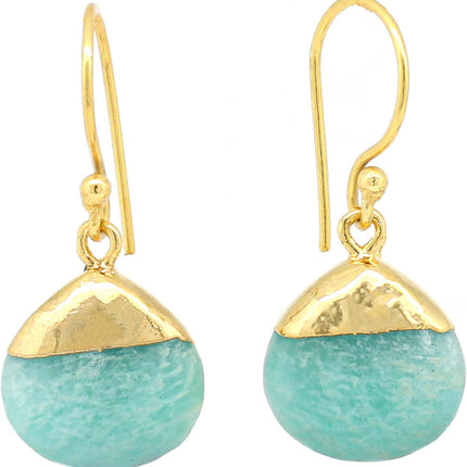 Gempires Natural Pear Cabochon Hook Earring, Meditation Earring, Handamde Jewelry, Gift for Her