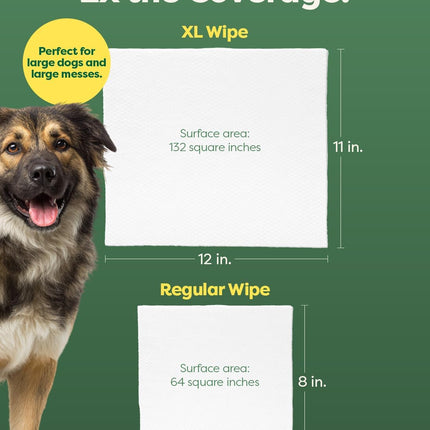 Earth Rated XL Pet Wipes for Dogs & Cats, Unscented Hypoallergenic, 60 Ct