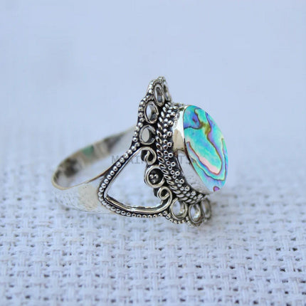 Solid 925 Sterling Silver Ring For Womens, Genuine Black Onyx Ring Gemstone Unique Handcrafted Ring