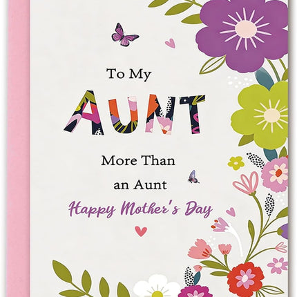 Happy Mothers Day Card for Aunt, Aunt Mother's Day Ideas Gifts from Niece Nephew, Best Auntie Gifts