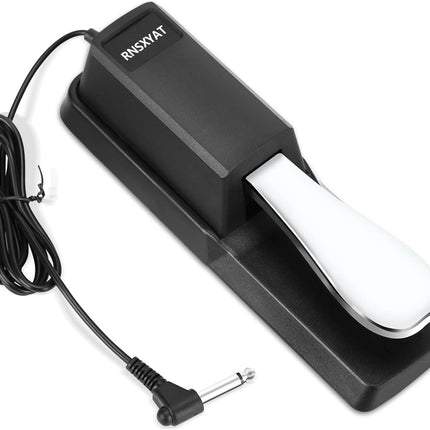 Sustain Pedal, Sustain Pedal for Keyboard Universal, Premium Piano Pedal for Keyboard with Polarity Switch for MIDI Keyboards, Digital Pianos, Yamaha, Casio and More, 1/4'' Input Plug by RNSXYAT