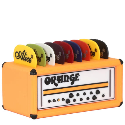 Guitar Picks Holder Box,Amplifier Speaker Style,Includes guitar picks of 10 different thicknesses,Gift For Guitar Players Guitarists (holding up to 9 picks)