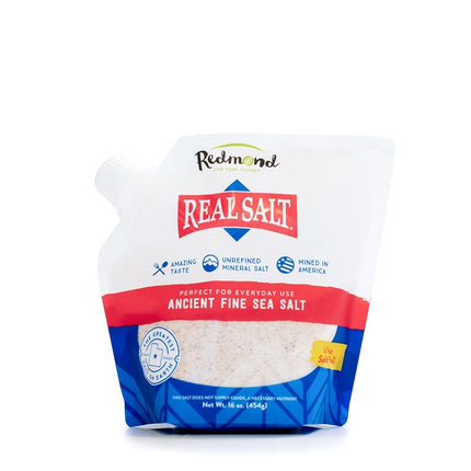 Redmond Real Salt - Ancient Fine Sea Salt, Unrefined Mineral Salt, 16 Ounce Pouch (1 Pack)