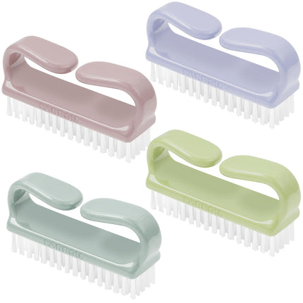 Cepillo para uñas con agarre de mango, kit de cepillos limpiadores para uñas de manos y pies para hombres y mujeres (paquete de 4)