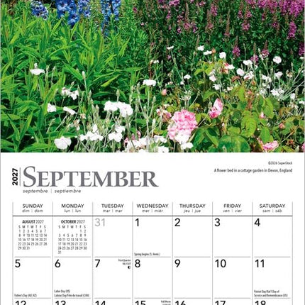 Gardens | 2027 7 x 14 Inch (Hanging) Monthly Mini Wall Calendar | BrownTrout | Gardening Outdoor Home